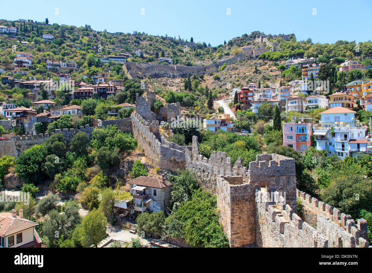 Turkei. Ruinen der osmanischen Festung in Alanya Stockfoto