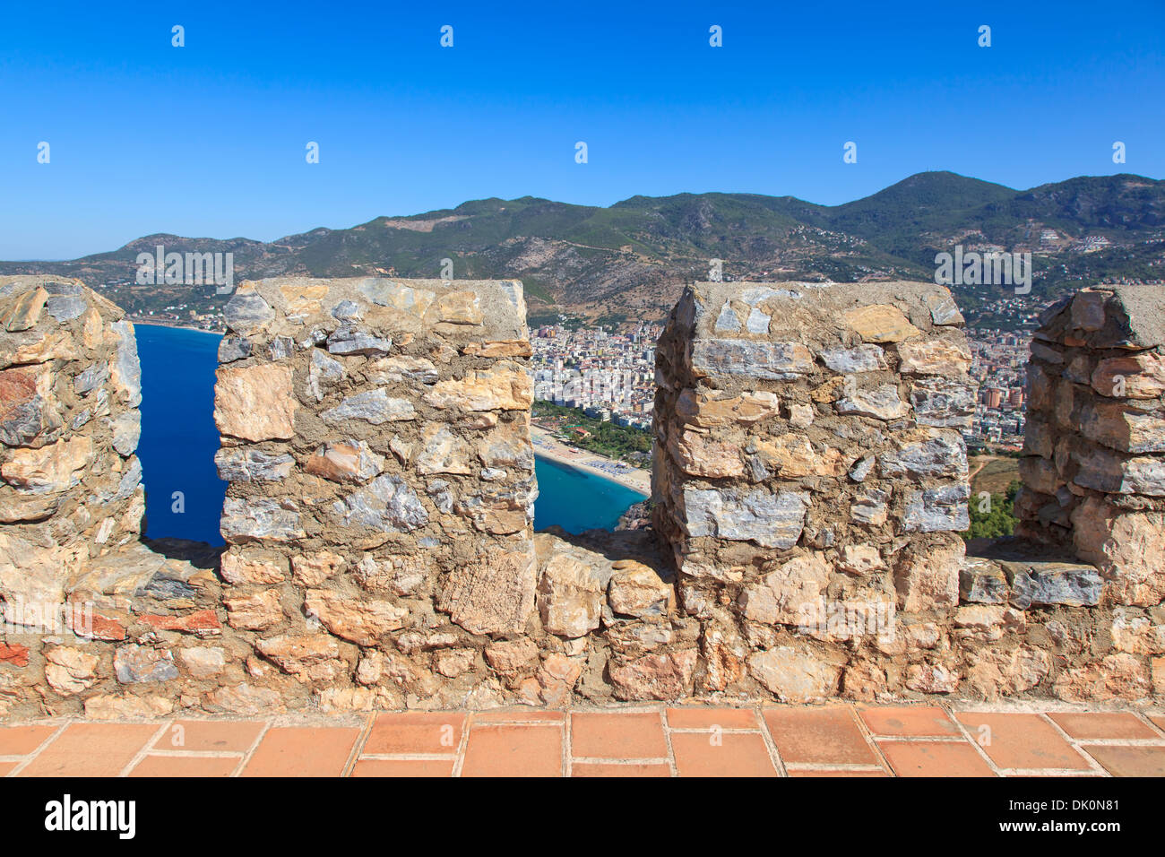 Turkei. Ruinen der osmanischen Festung in Alanya Stockfoto
