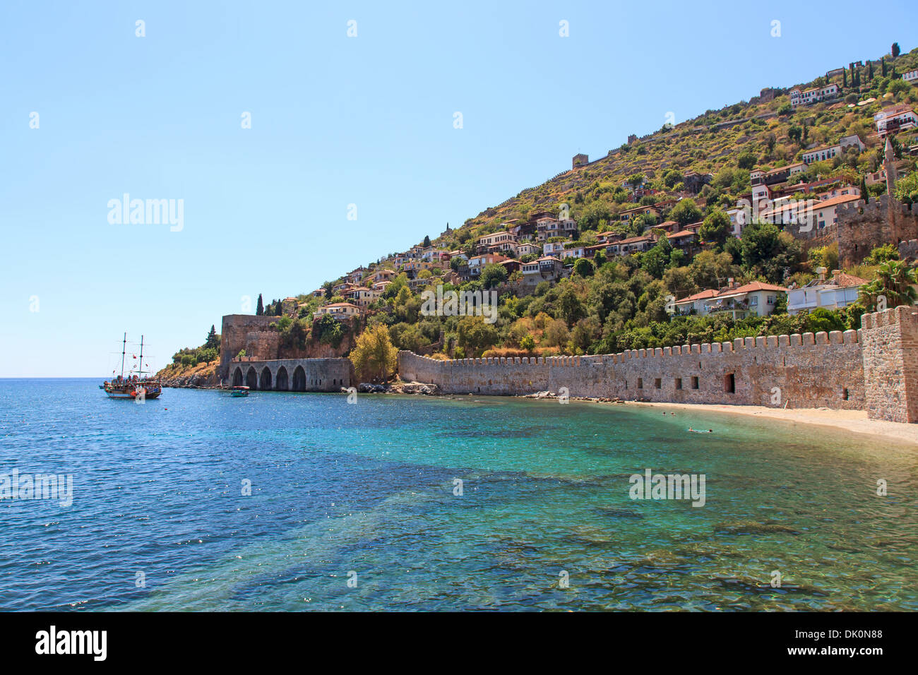 Turkei. Ruinen der osmanischen Festung in Alanya Stockfoto