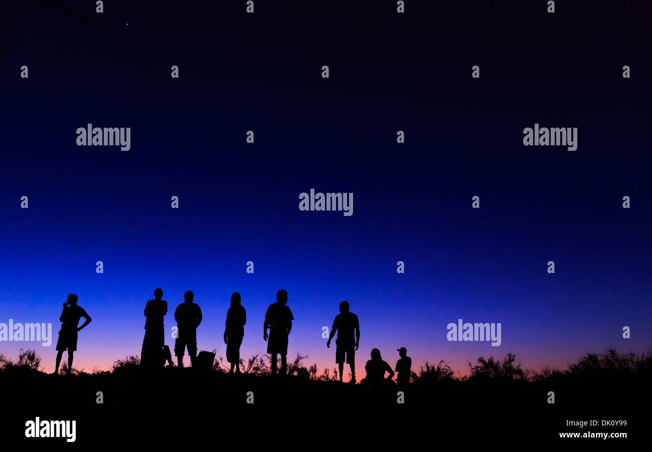 Menschen, die den Sonnenuntergang, Darwin, Northern Territory, Australien Stockfoto