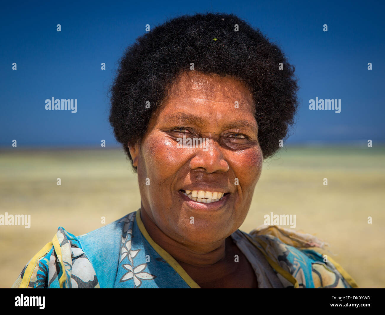 Porträt einer Frau, Viti Levu, Fidschi Stockfoto
