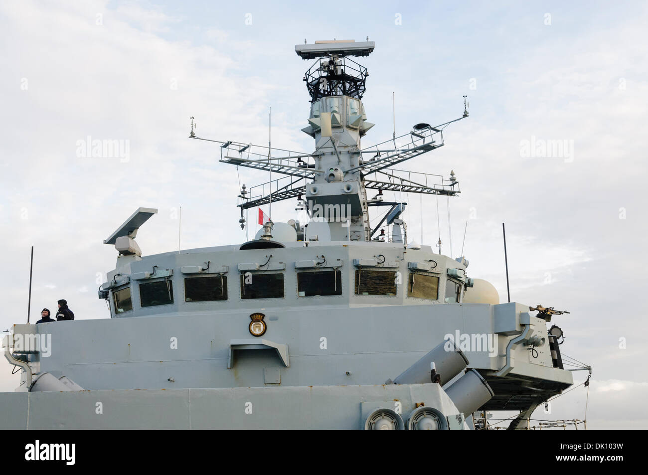 Belfast, Nordirland. 30. November 2013 - Typ Brücke von HMS Monmouth, Royal Navy 23 Fregatte. Bildnachweis: Stephen Barnes/Alamy Live-Nachrichten Stockfoto