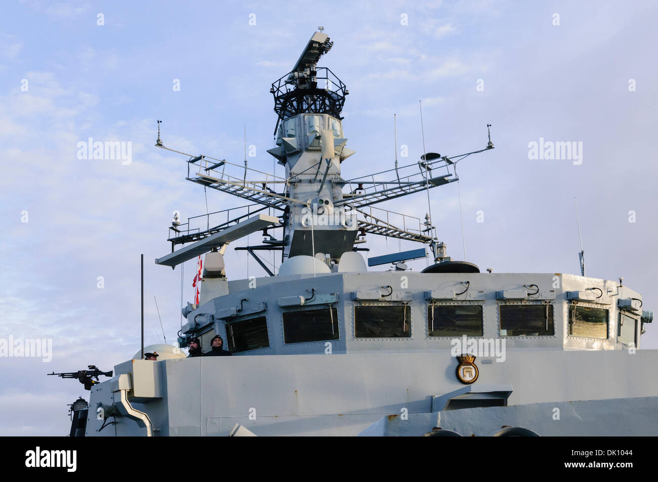 Belfast, Nordirland. 30. November 2013 - Typ Brücke von HMS Monmouth, Royal Navy 23 Fregatte. Bildnachweis: Stephen Barnes/Alamy Live-Nachrichten Stockfoto