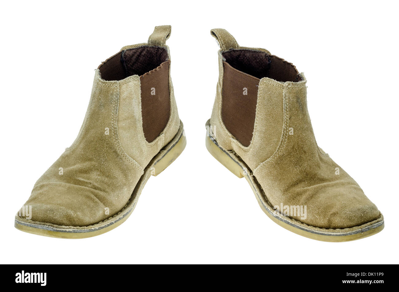 Chelsea-Stiefel aus Veloursleder. Stockfoto