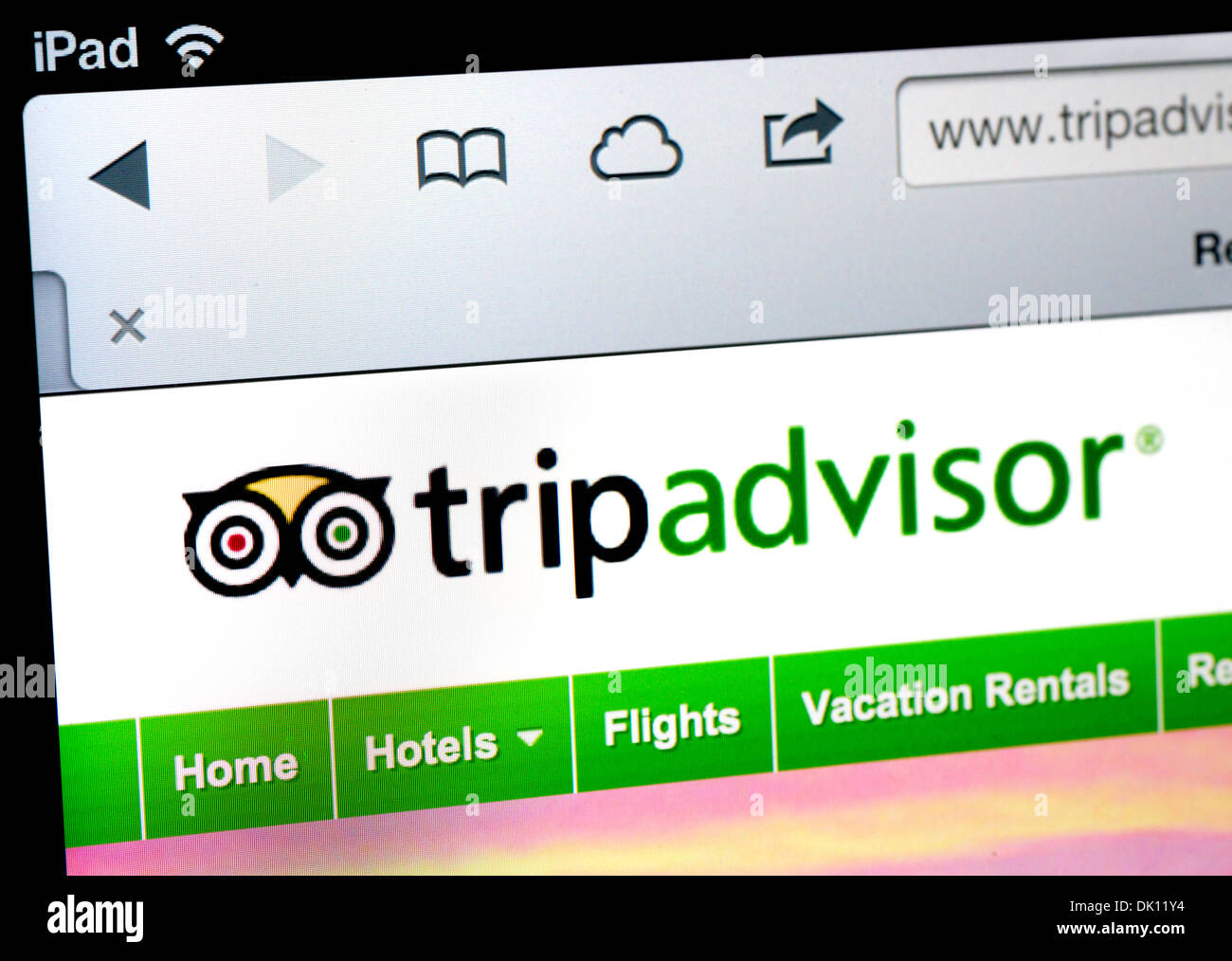 TripAdvisor.com Website auf dem iPad Stockfoto