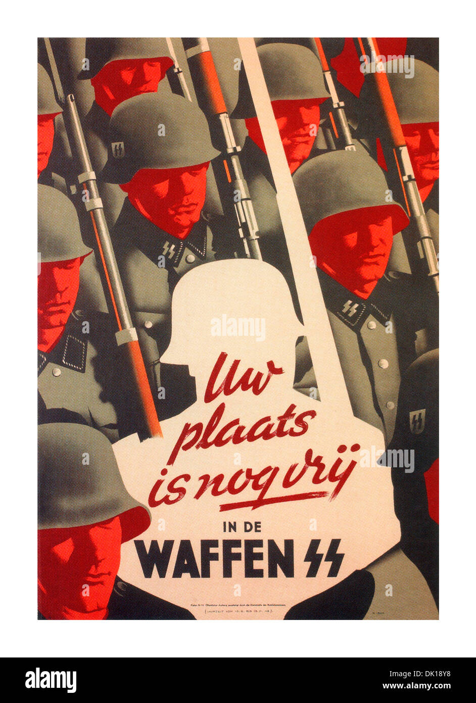 1940er Jahren während des deutschen Krieges Propagandaplakat Rekrutierung für die Waffen-SS '' Schritt in diesem Raum '' Stockfoto