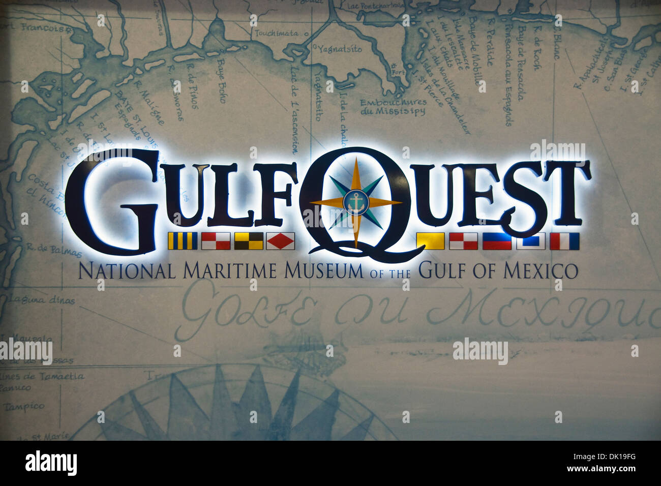 Melden Sie sich für neue Golf Quest National Maritime Museum am Golf von Mexiko in Mobile, Alabama. Stockfoto