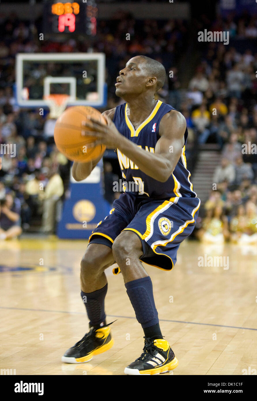 20. Januar 2011 - Oakland, Kalifornien, USA - Golden State Warriors ACIE Gesetz #2 in Aktion gegen die Indiana Pacers. (Kredit-Bild: © William Mancebo/ZUMAPRESS.com) Stockfoto