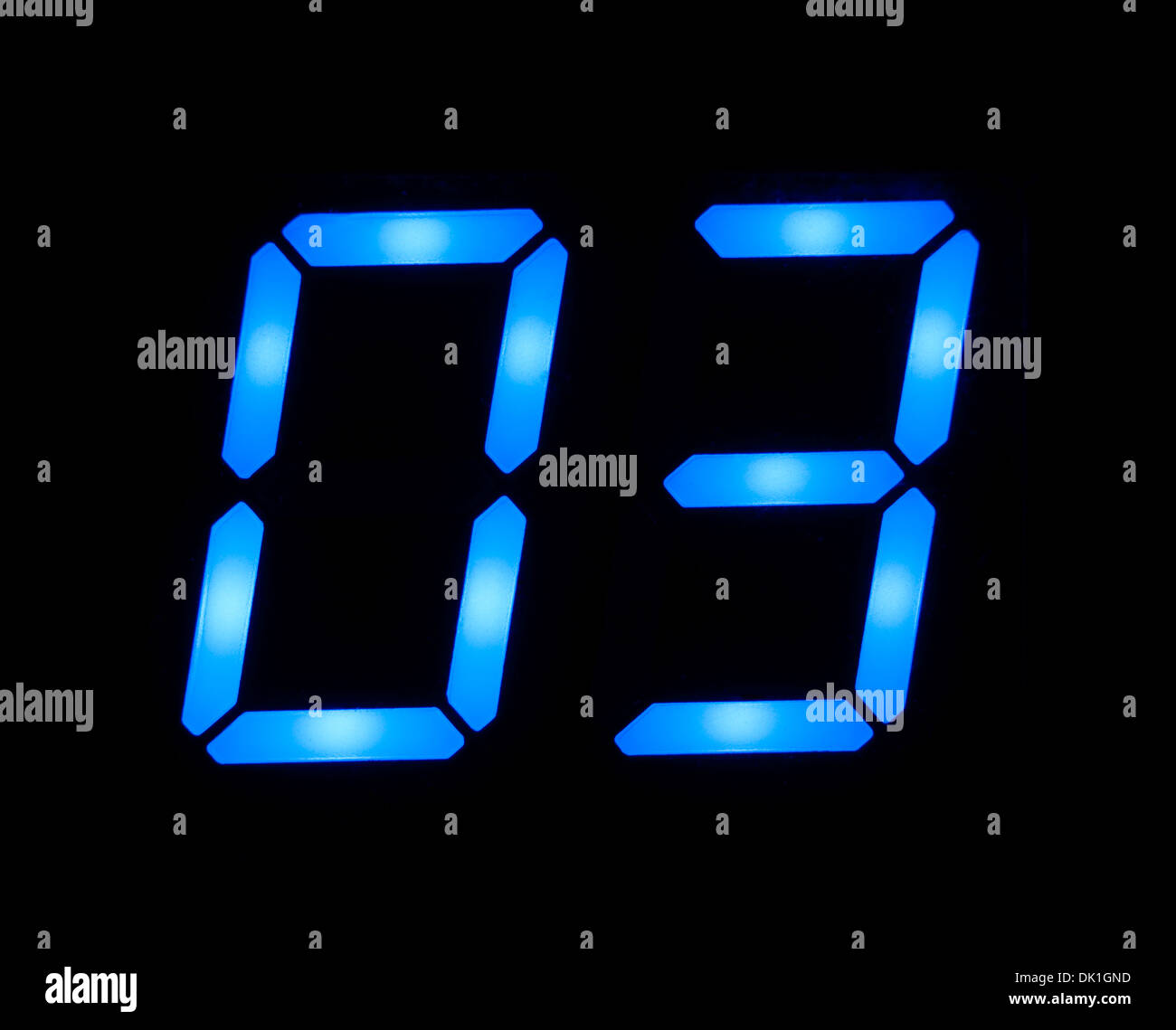 Blue digital-Nummer 03 Stockfoto