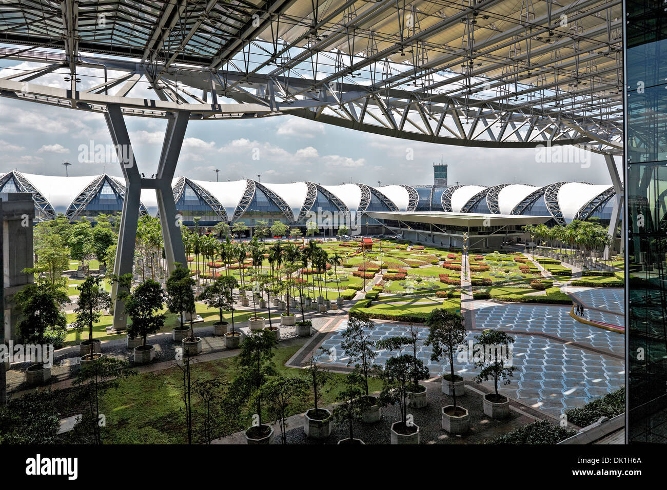 Außenansicht des Suvarnabhumi Airport, Bangkok, Thailand Stockfoto