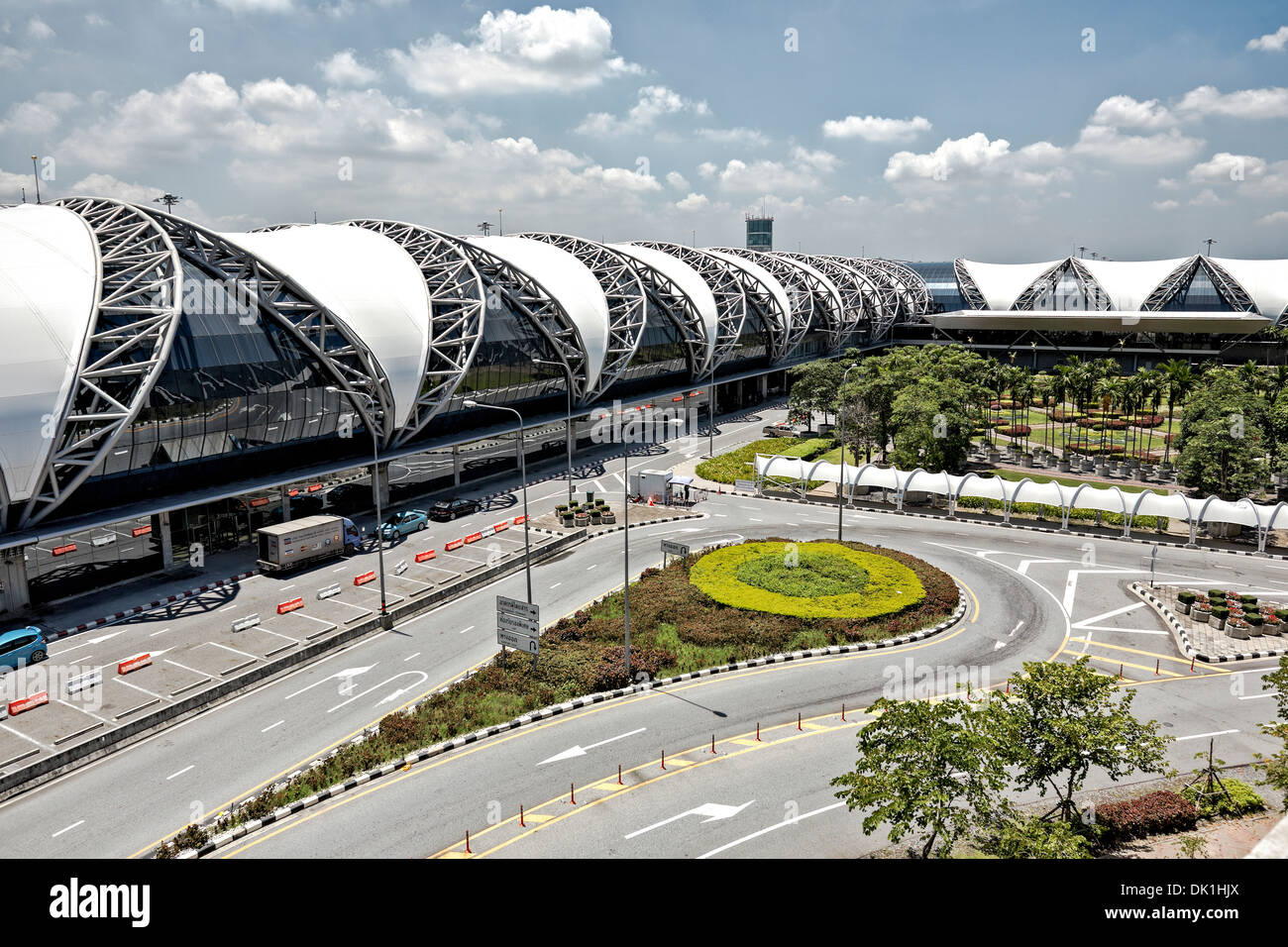 Außenansicht des Suvarnabhumi Airport, Bangkok, Thailand Stockfoto