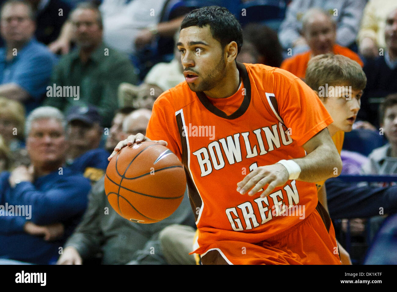 25. Januar 2011 - Toledo, Ohio, Vereinigte Staaten von Amerika - Bowling Green guard Jordon Crawford (#1) während der zweiten Hälfte Spielaktion.  Bowling Green Falcons besiegte die Toledo Rockets 70-64 in Savage Arena in Toledo, Ohio. (Kredit-Bild: © Scott Grau/Southcreek Global/ZUMAPRESS.com) Stockfoto