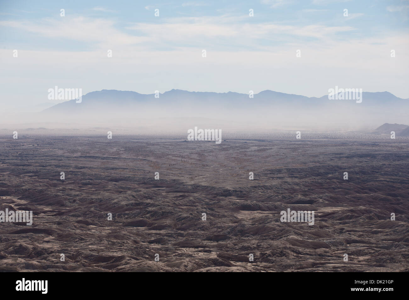 Blick von der Vista del Malpais, Anza Borrego Desert State Park, San Diego County, Kalifornien, USA. Stockfoto