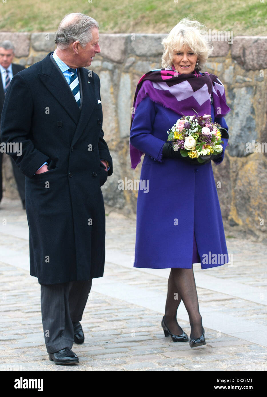 Prinz Charles Prince Of Wales und Camilla Duchess of Cornwall besuchen Schloss Kronborg in Helsingor Dänemark - 26.03.12 Stockfoto