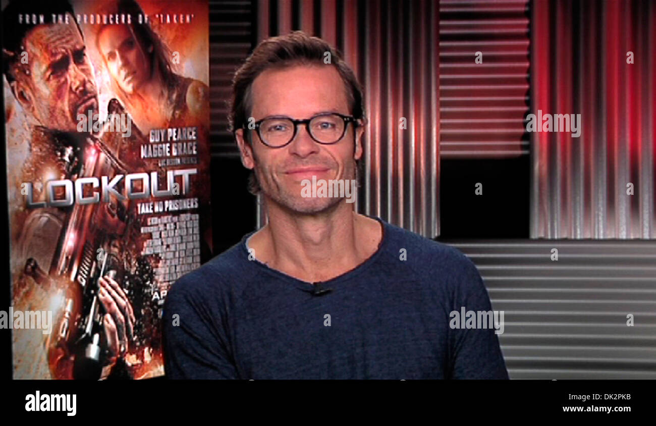 Guy Pearce fördert seinen neuen Film "Lockout" in einem Interview USA - 12.04.12 Stockfoto