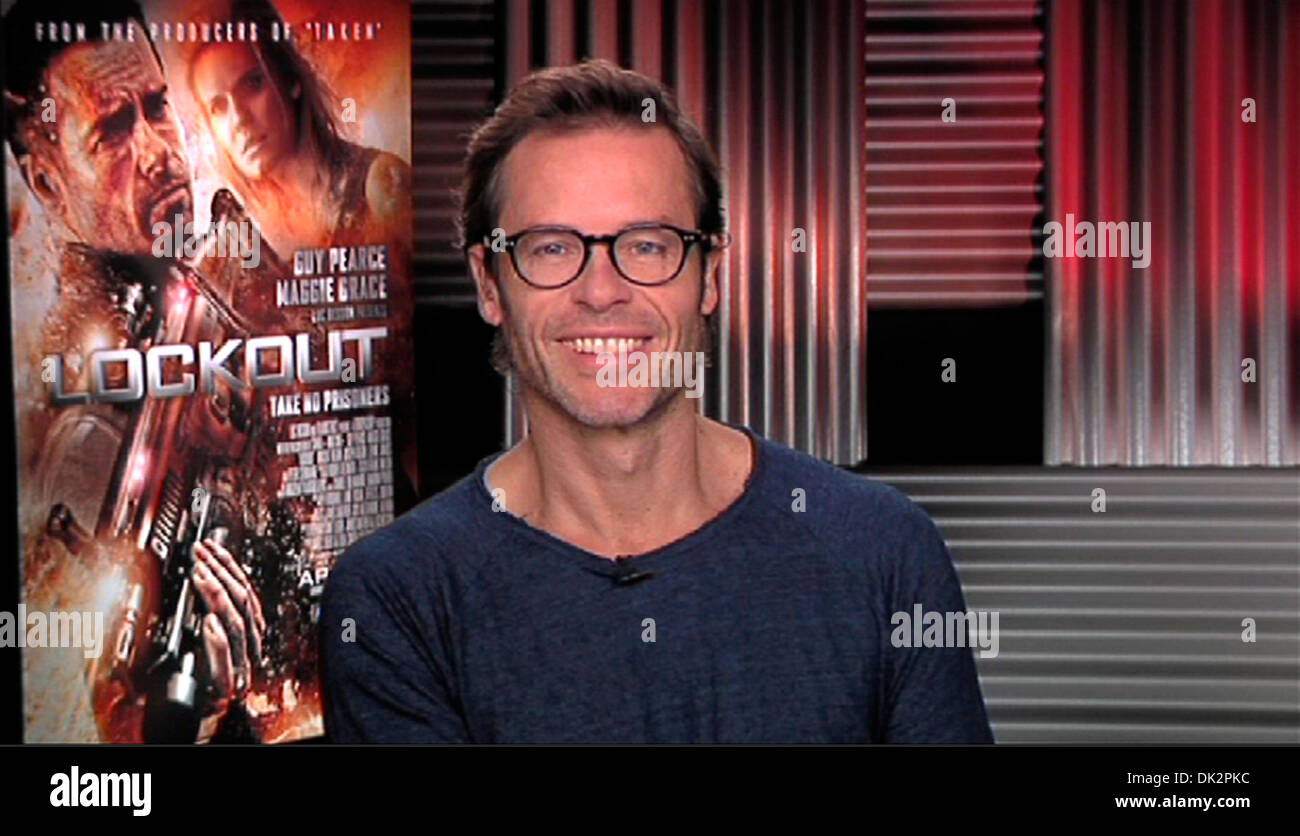 Guy Pearce fördert seinen neuen Film "Lockout" in einem Interview USA - 12.04.12 Stockfoto