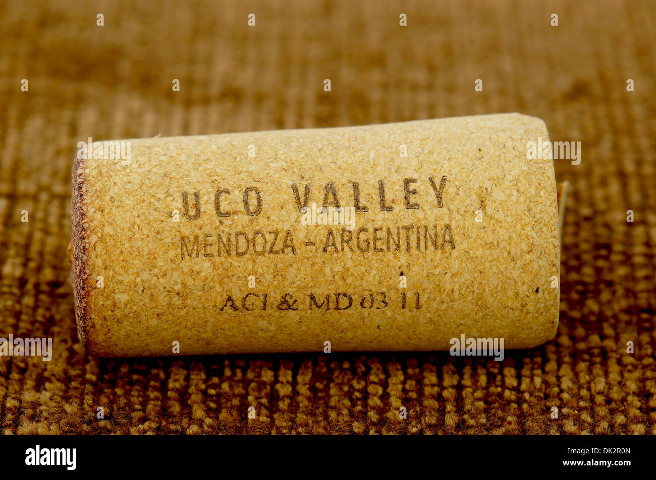 UCO Valley Mendoza Argentinien Wein Korken Stockfoto