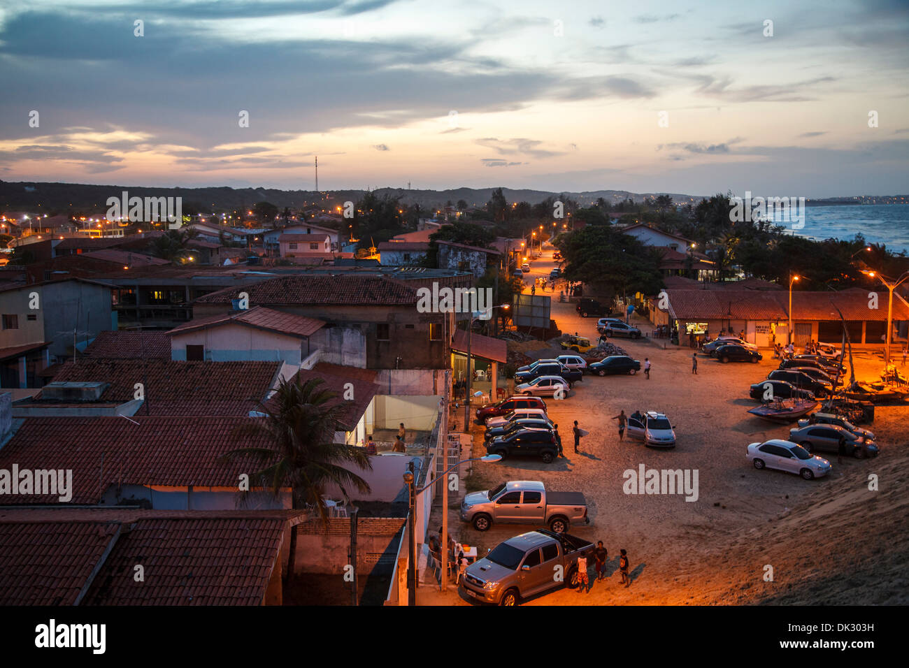 Blick über Fischerei Dorf von Iguape, Bezirk Fortaleza, Brasilien. Stockfoto