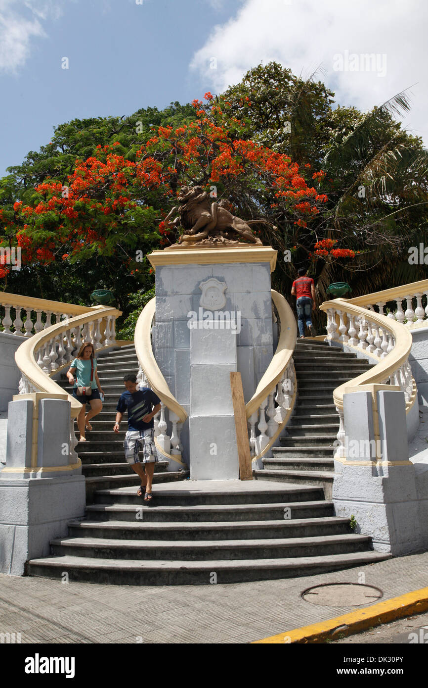 Treppen der Innenstadt, Fortaleza, Brasilien. Stockfoto
