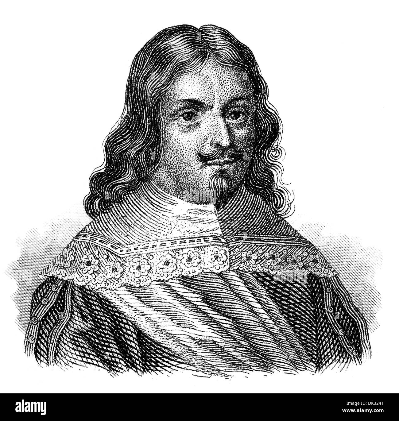 Porträt von Wrangel, 1613-1676, einem schwedischen Adligen, Staatsmann und Feldherr im Dreißigjährigen Krieg Stockfoto