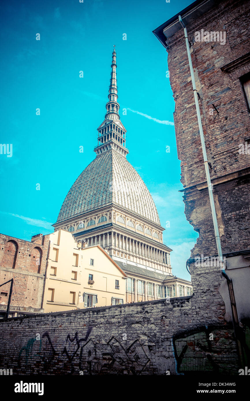 Mole Antonelliana, das Wahrzeichen der Stadt Turin in Italien Stockfoto