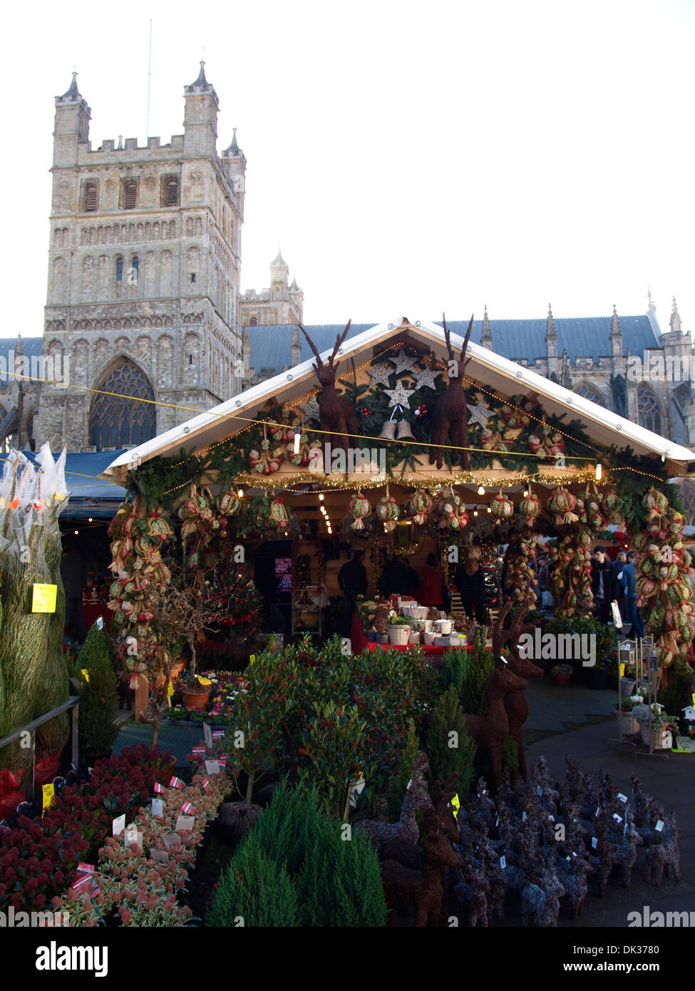 Deutschen Weihnachtsmarkt in Kathedrale von Exeter, Devon, UK Stockfoto