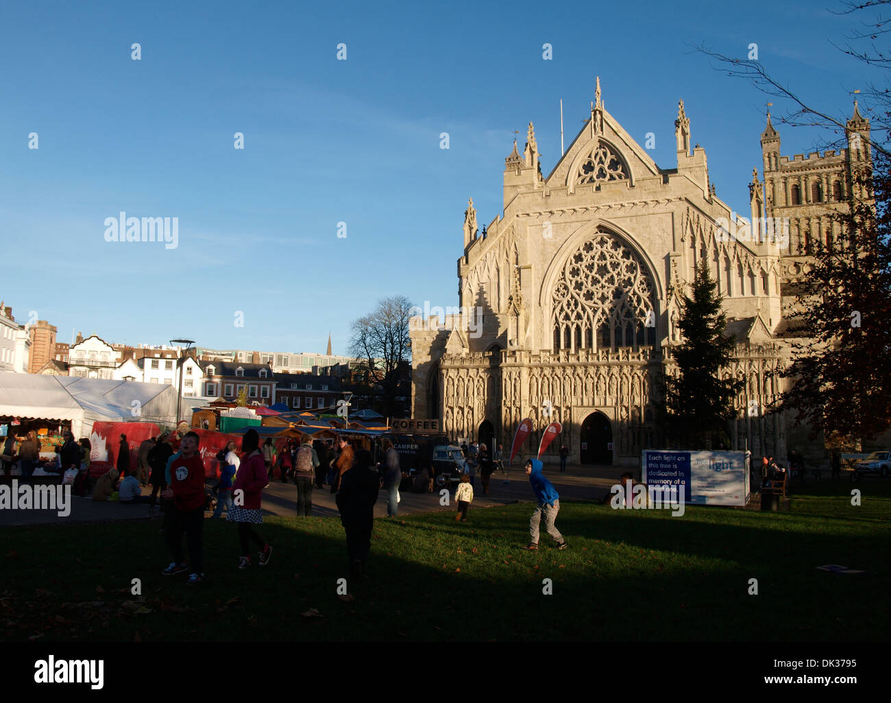 Deutschen Weihnachtsmarkt in Kathedrale von Exeter, Devon, UK Stockfoto