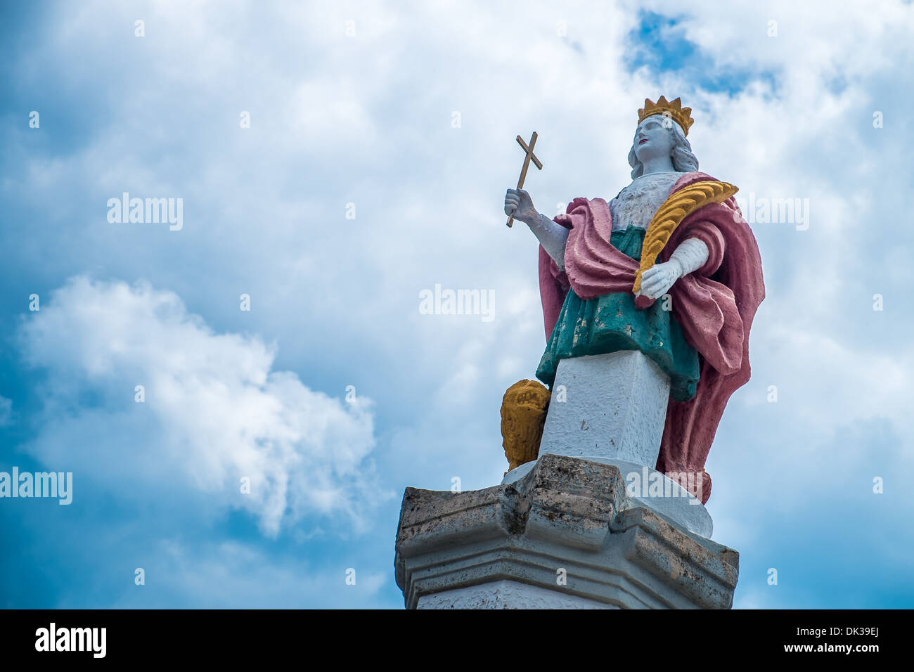 Statue eines Heiligen im Süden von Italien Stockfoto