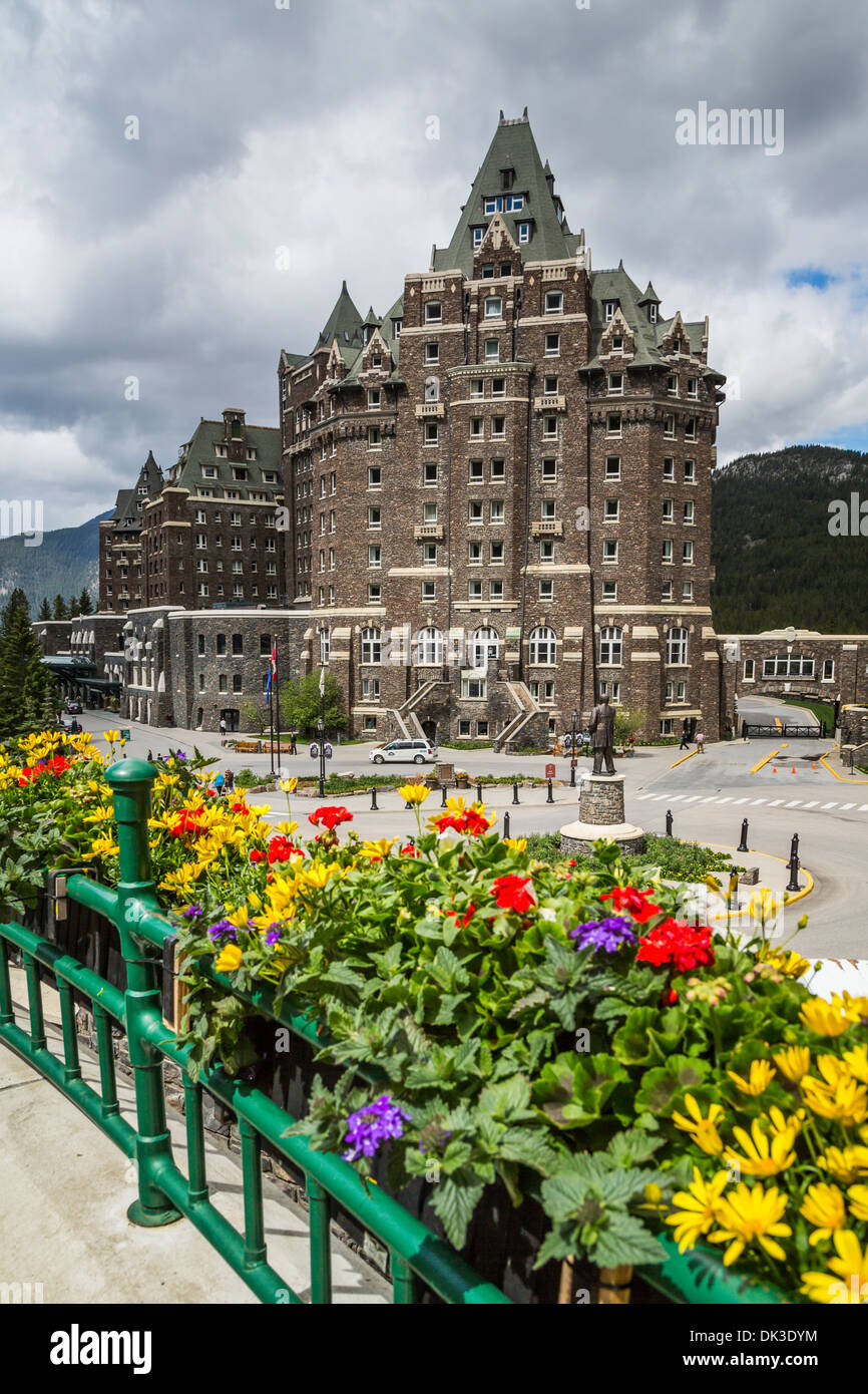 Das Fairmont Banff Springs Hotel in Banff Nationalpark, Alberta, Kanada. Stockfoto