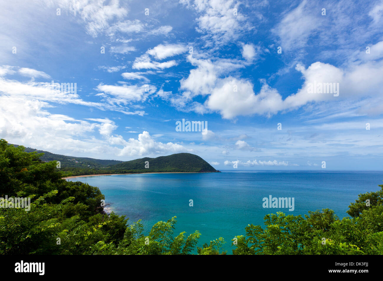 Grande Anse Bucht Deshaies, Gaudeloupe Stockfoto