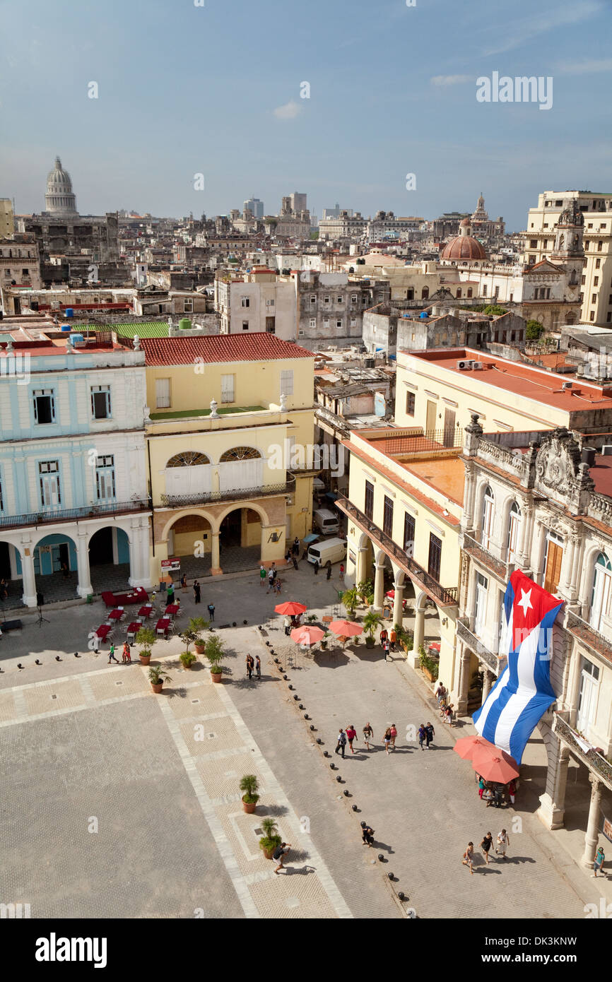 Havanna, Kuba Skyline der Stadt, mit Blick auf den Plaza Vieja, Havanna Kuba, Karibik Stockfoto