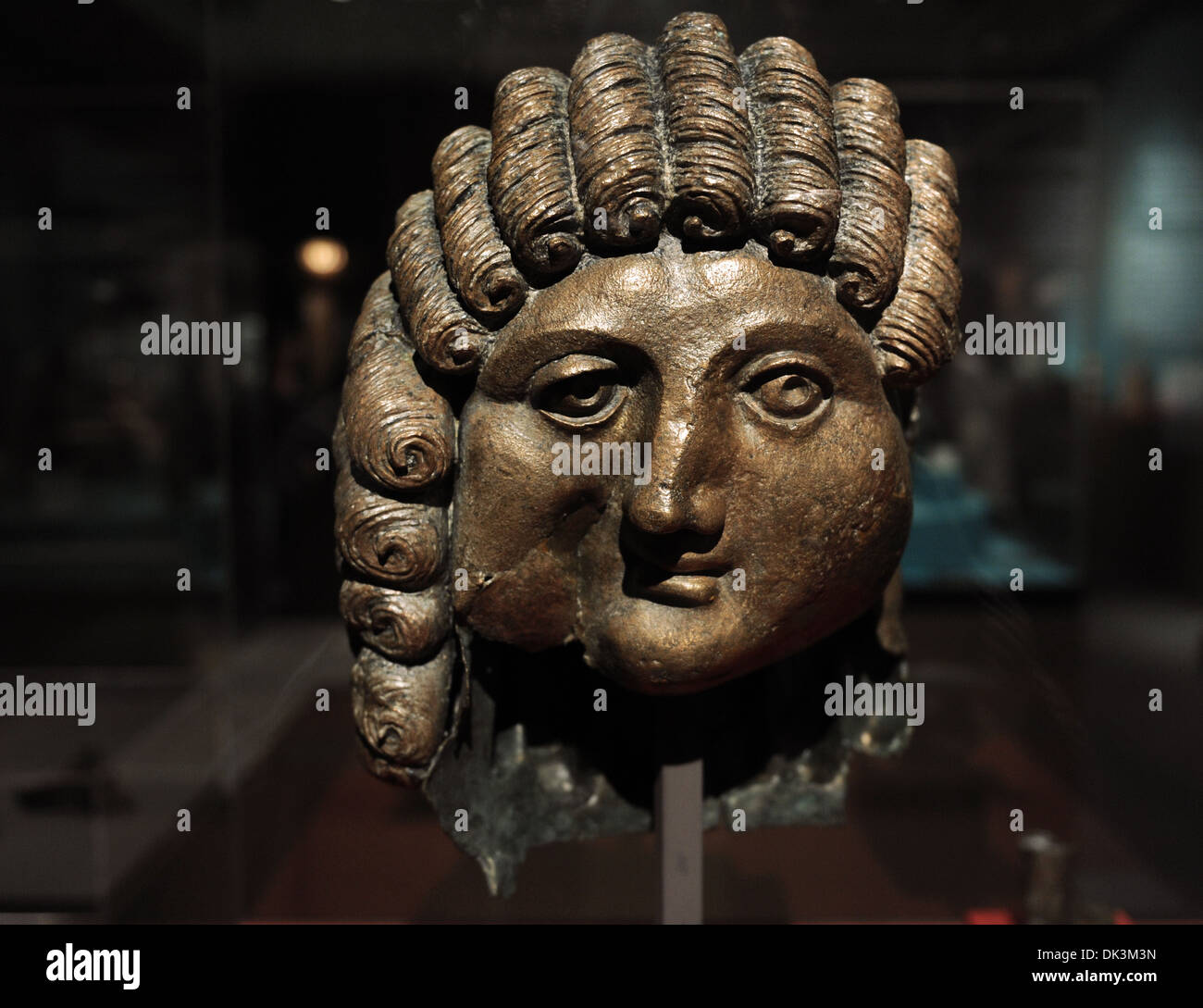 Arabische Halbinsel. VorIslam. Kopf eines Mannes. 1. Jahrhundert BC-2. Jahrhundert n. Chr.. Gegossen Sie Bronze. H. 40 cm. Qaryat al-Faw. Stockfoto
