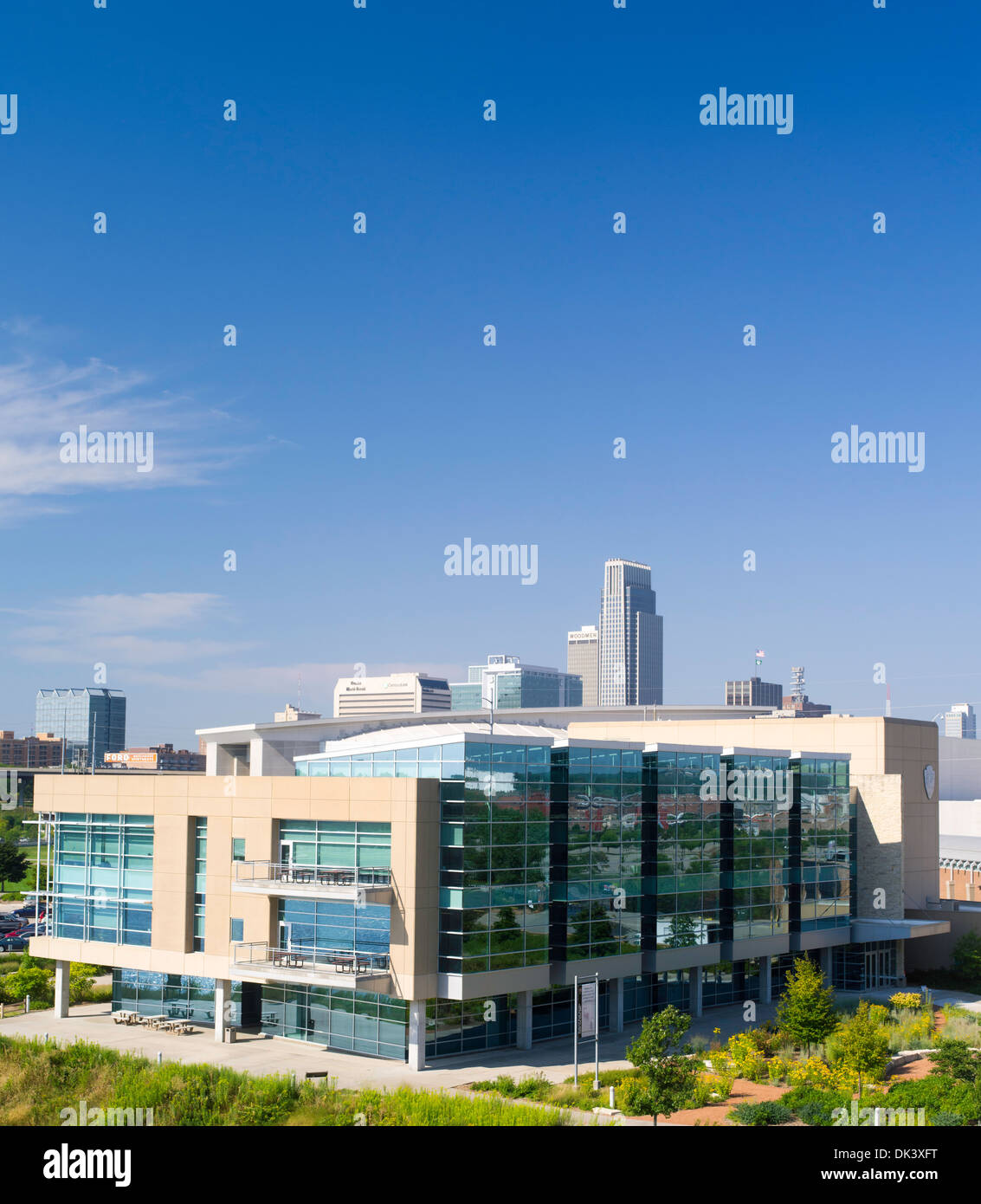 Lewis & Clark historische Trail-Hauptquartier, am Ufer Missouri Flusses, Omaha, Nebraska. Stockfoto