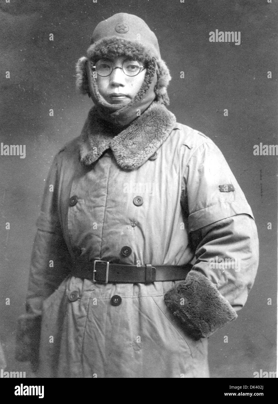 Japanische Soldaten dienen in der Mandschurei tragen Kleidung für kaltes Wetter Stockfoto