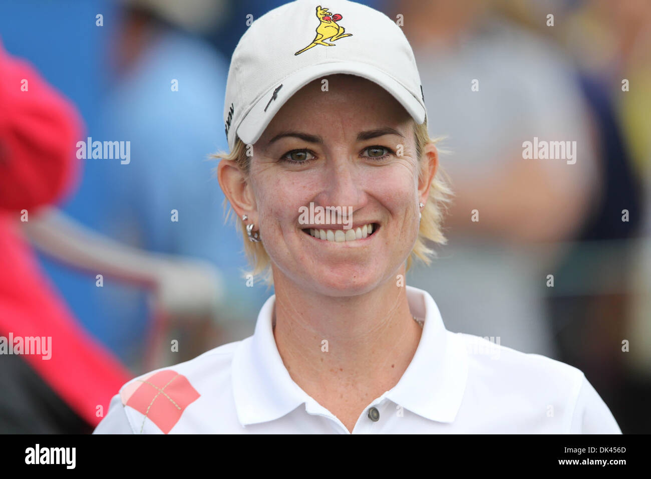 20. März 2011 - Desert Ridge, Arizona, Vereinigte Staaten von Amerika - Karrie Webb lächelt nach deklarierten den Gewinner des Cup der Gründer (Credit-Bild: © Bruce Yeung/Southcreek Global/ZUMAPRESS.com) Stockfoto