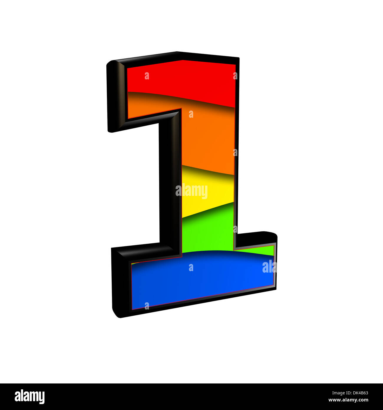 Ziffer mit Regenbogen Textur - 1 Stockfoto