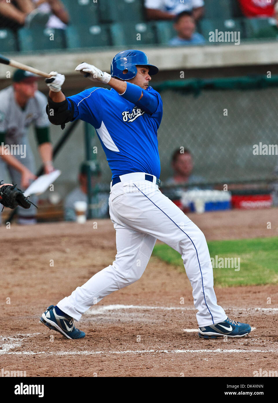 19. Juli 2011 - Fort Worth, Texas, USA - Fort Worth Katzen Outfielder Marcos Rodriguez (16) in Aktion während der amerikanischen Vereinigung der Independent Professional Baseball Spiel zwischen Gary Southshore Railcats und Fort Worth Katzen auf dem historischen LaGrave-Baseball-Feld in Fort Worth, Tx. Gary Southshore Niederlagen Fort Worth 7 bis 3. (Kredit-Bild: © Dan Wozniak/Southcreek Global/Z Stockfoto