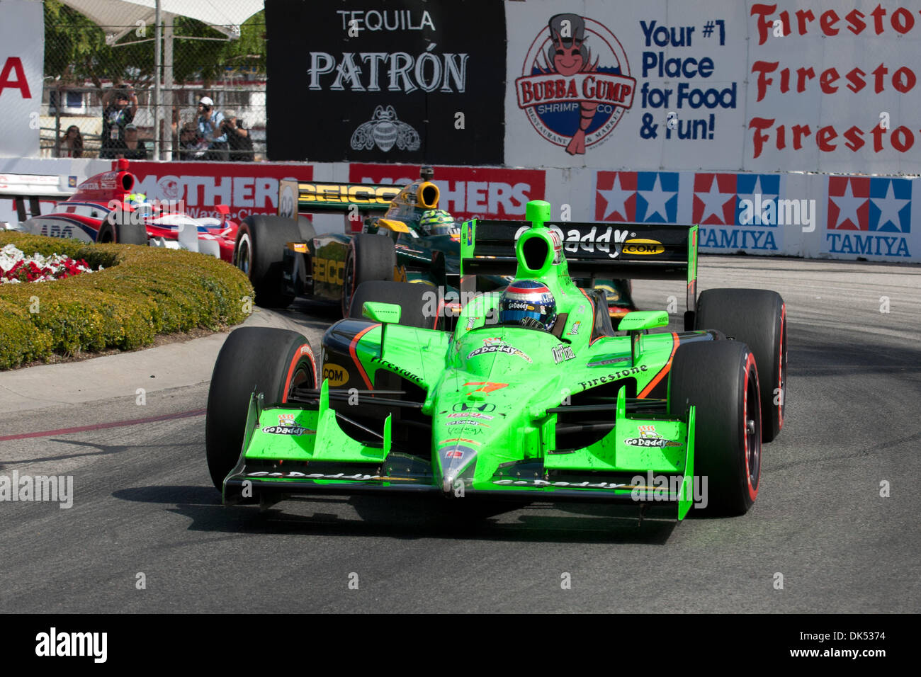 17. April 2011 - Long Beach, Kalifornien, USA - Danica Patrick Treiber der #7 Team GoDaddy Andretti Autosport Dallara Honda Rennen während der IndyCar-Serie 37. jährliche Toyota Grand Prix of Long Beach. (Kredit-Bild: © Brandon Parry/Southcreek Global/ZUMAPRESS.com) Stockfoto