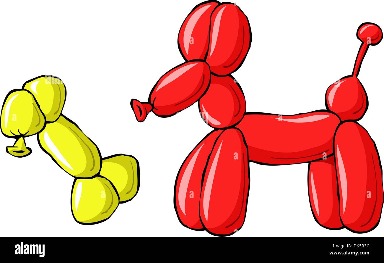 Ballon-Hund mit einem Knochen, Vektor-illustration Stock Vektor