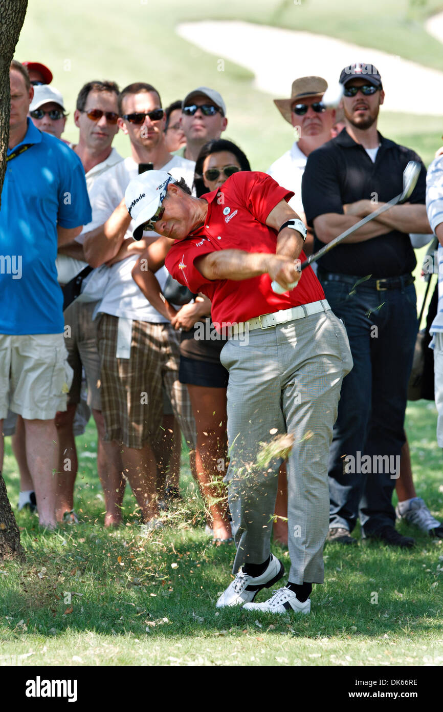 27. Mai 2011 - Las Colinas, Texas, schossen uns - Scott McCarron zweiter auf #18 von den Bäumen in der zweiten Runde des 2011 HP Byron Nelson Championship. (Kredit-Bild: © Andrew Dieb/Southcreek Global/ZUMAPRESS.com) Stockfoto