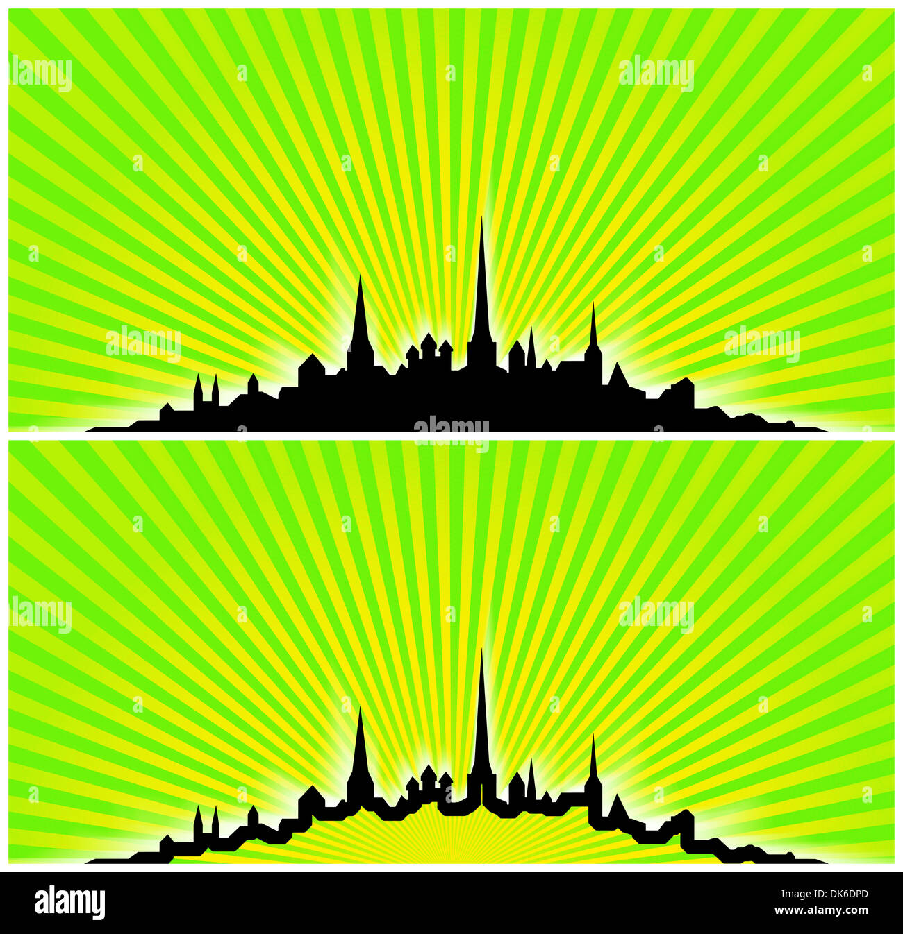 Stadt-Silhouette-Abbildung Stockfoto