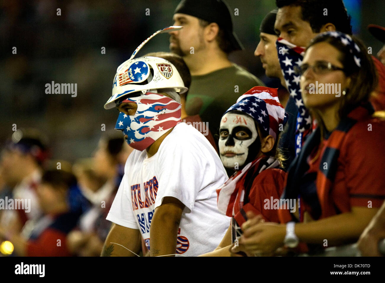 11. Juni 2011 - Tampa, Florida, USA - Vereinigte Staaten-Fanatiker zeigen ihre Unterstützung für Team USA bei den CONCACAF Gold Cup... Panama besiegt USA 2: 1 in Gold Cup CONCACAF Fußball (Credit-Bild: © Anthony Smith/Southcreek Global/ZUMAPRESS.com) Stockfoto