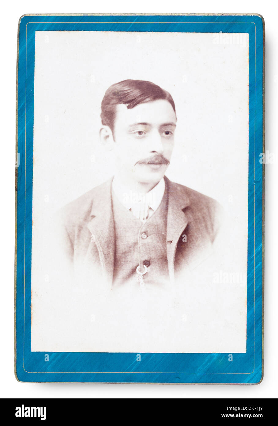 Alten Porträt eines Mannes. In einem Studio gemacht. Jahrgang. Jahre 1890 Stockfoto