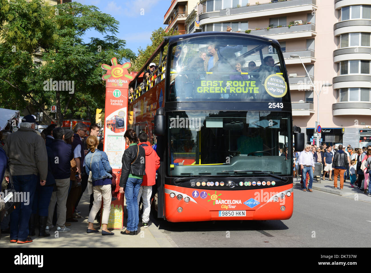 Barcelona Tourist Bus, sightseeing Tour mit dem Bus, Barcelona, Spanien Stockfoto