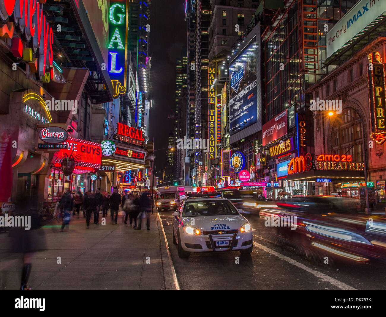 Nachtzeit am Broadway Stockfoto