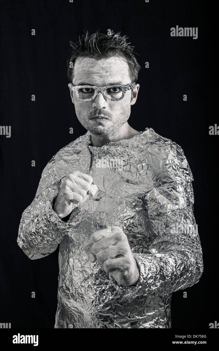 Porträt von Außerirdischen Superhelden Kämpfer. Stockfoto