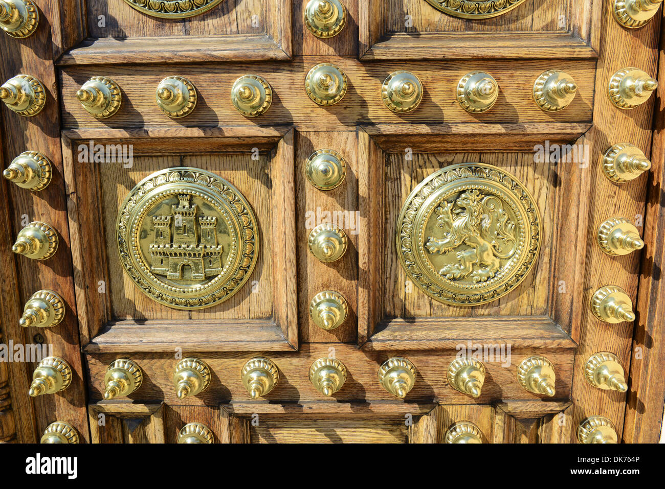 Restaurierte verzierten Tür der Palacio De Capitanía General De Barcelona, ehemalige Kloster Katalonien, Barcelona, Spanien Stockfoto