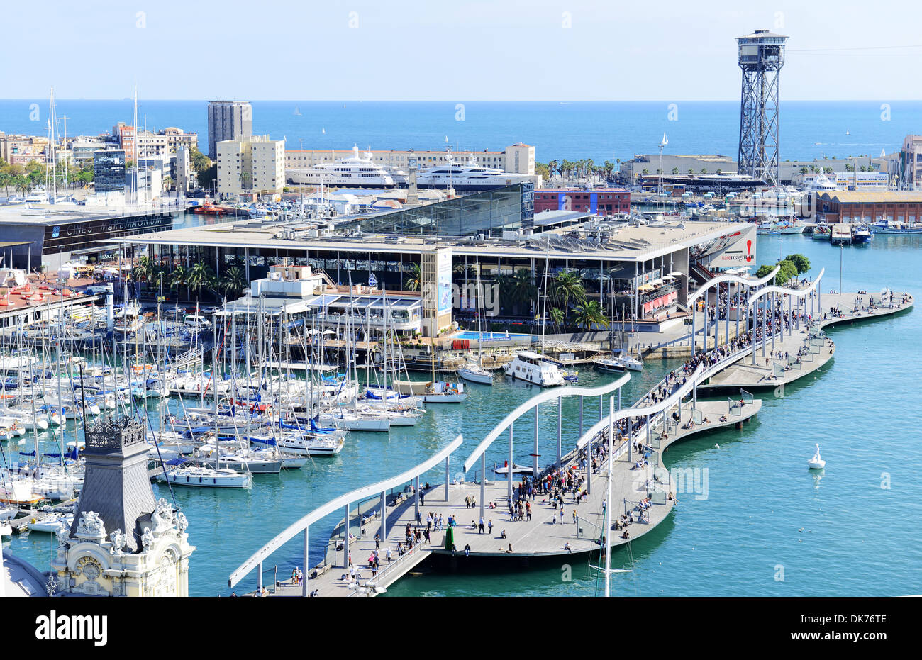 Port Vell Hafen, Hafen Port Vell, Barcelona, Spanien Stockfoto