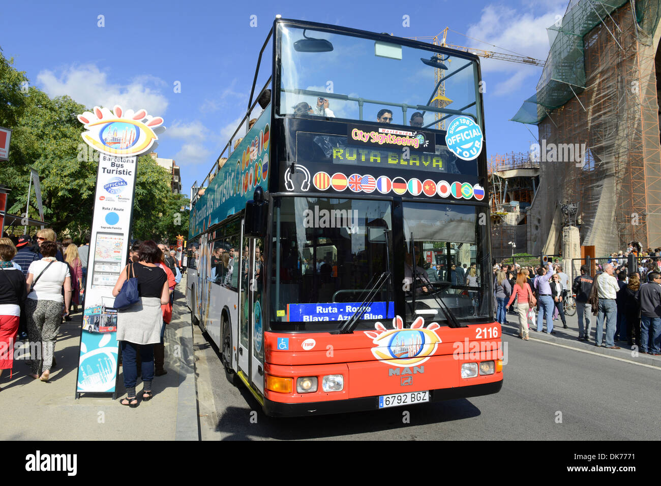 Barcelona Tourist Bus, sightseeing Tour mit dem Bus, Barcelona, Spanien Stockfoto