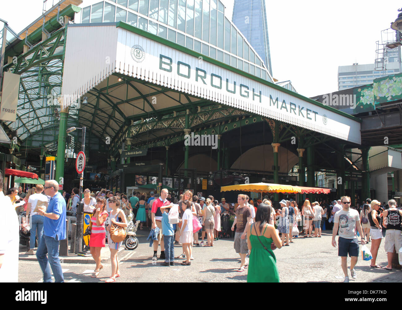Borough Market außen, Southwark, London, England, UK Stockfoto